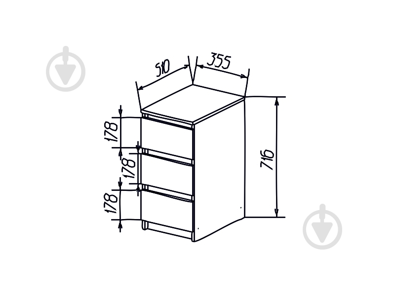 Тумба напольная DC Emma офисная аляска - фото 5