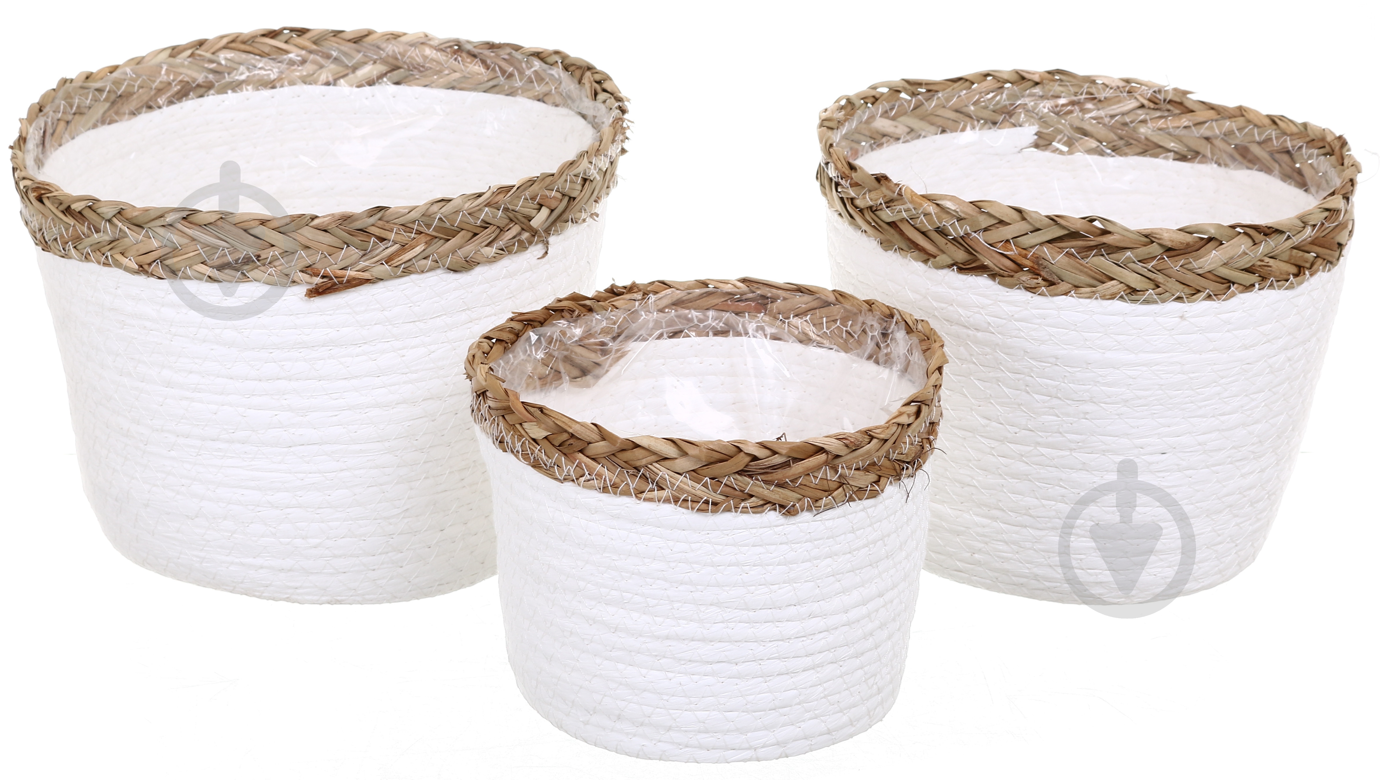 Кашпо ПВХ флористичне 25x19 см FWP23-4-1 круглий білий із коричневим - фото 3 Кашпо ПВХ флористичне 25x19 см FWP23-4-1 круглий білий із коричневим - фото 3