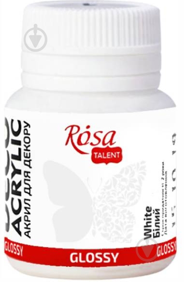 Акрил для декора Белый, глянцевый 20 мл Rosa Talent - фото 1