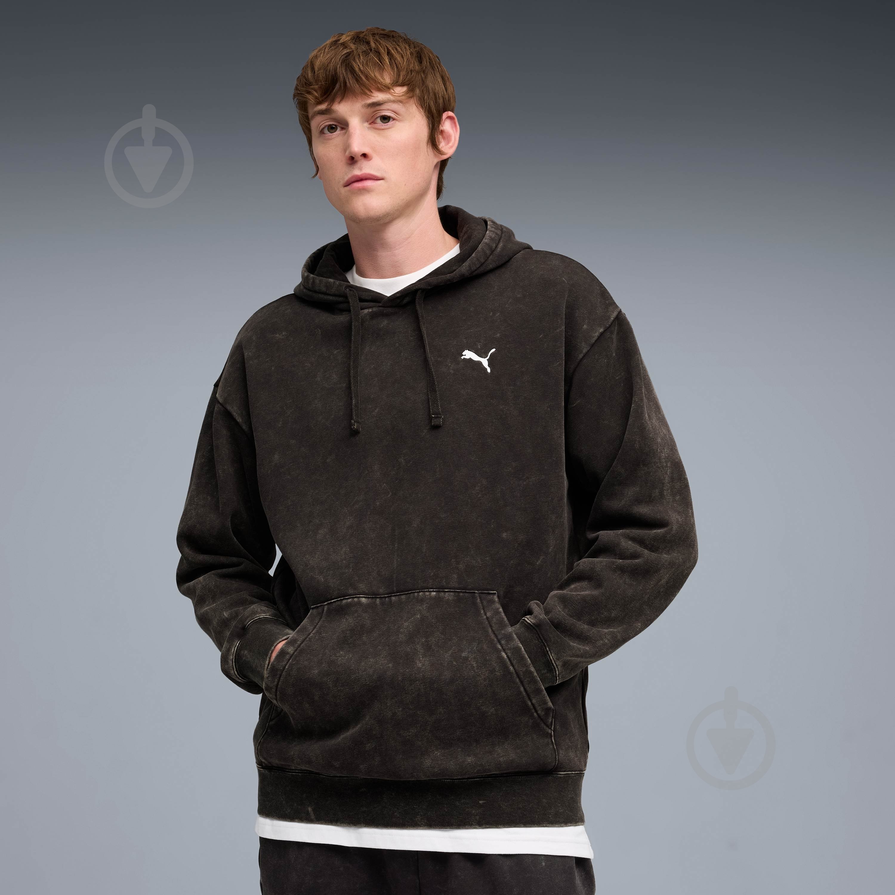 Джемпер Puma ESS ELEVATED Relaxed Wash Hoodie FL 68804901 р.L чорний - фото 1