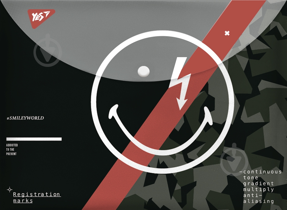 Папка-конверт Smiley World А4+ 491785 YES - фото 1 Папка-конверт Smiley World А4+ 491785 YES - фото 1