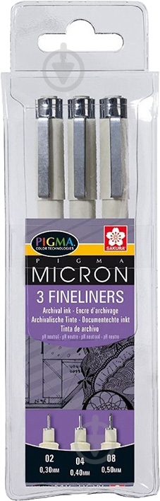 Набор линеров Sakura PIGMA Micron 3шт., - фото 1