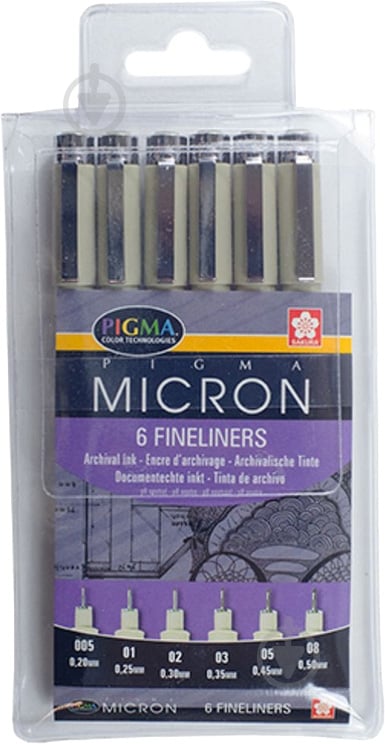Набор линеров Sakura Pigma Micron 6 шт. - фото 2