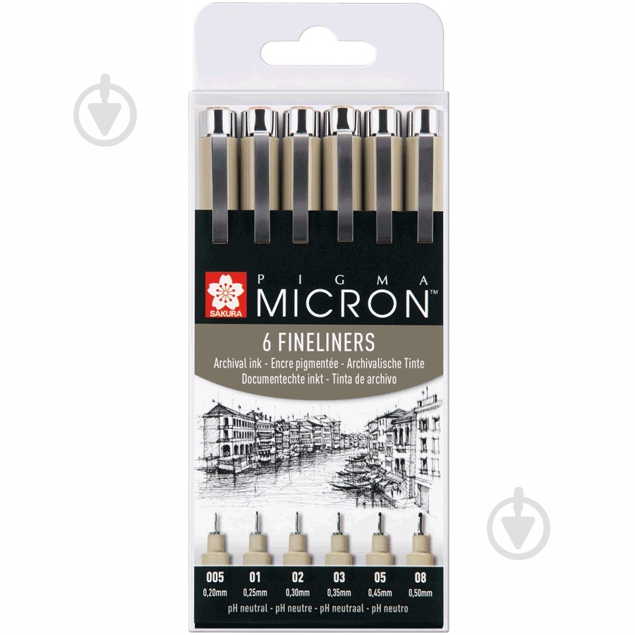 Набор линеров Sakura Pigma Micron 6 шт. - фото 1