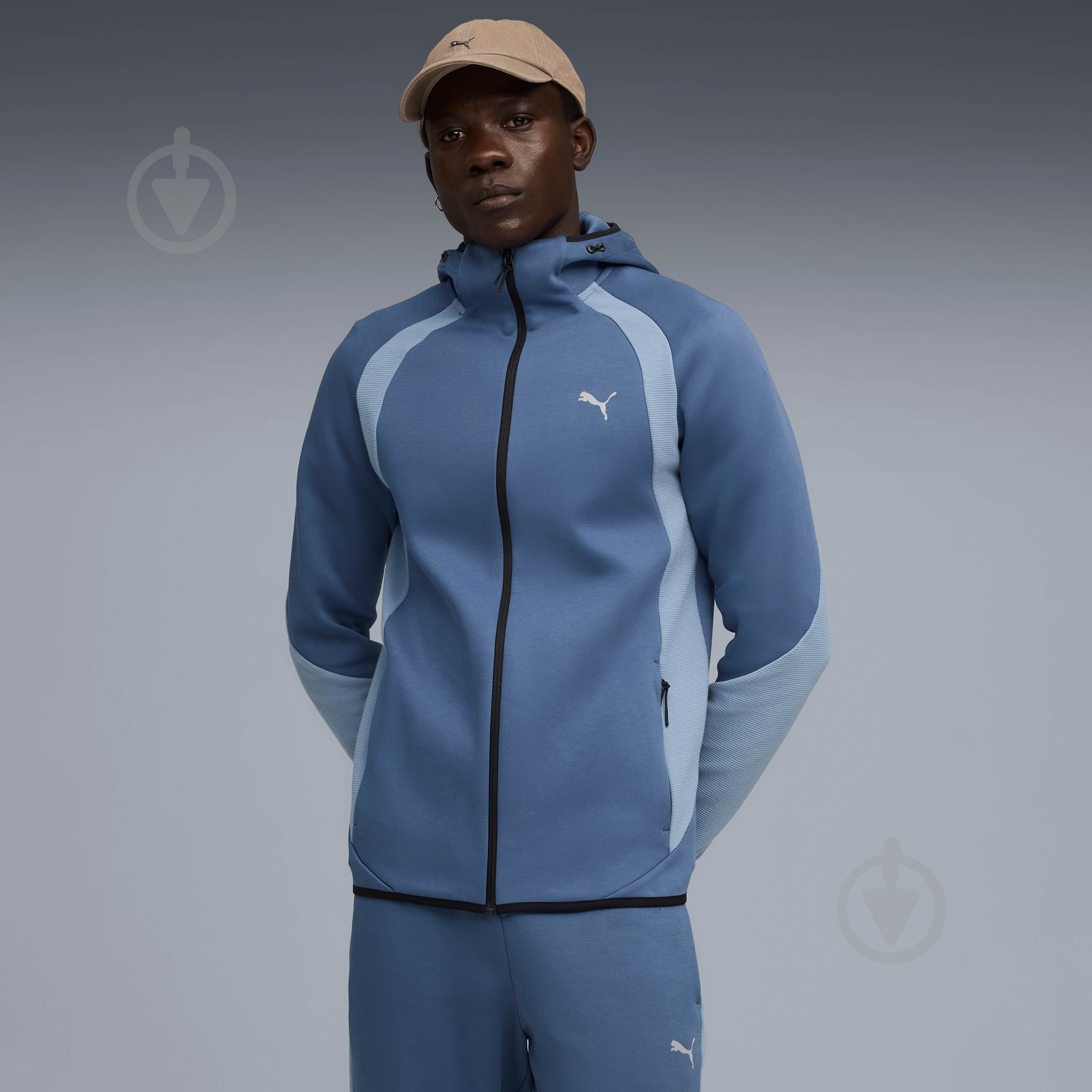 Джемпер Puma EVOSTRIPE FZ Hoodie DK 68823180 р.M синий - фото 1