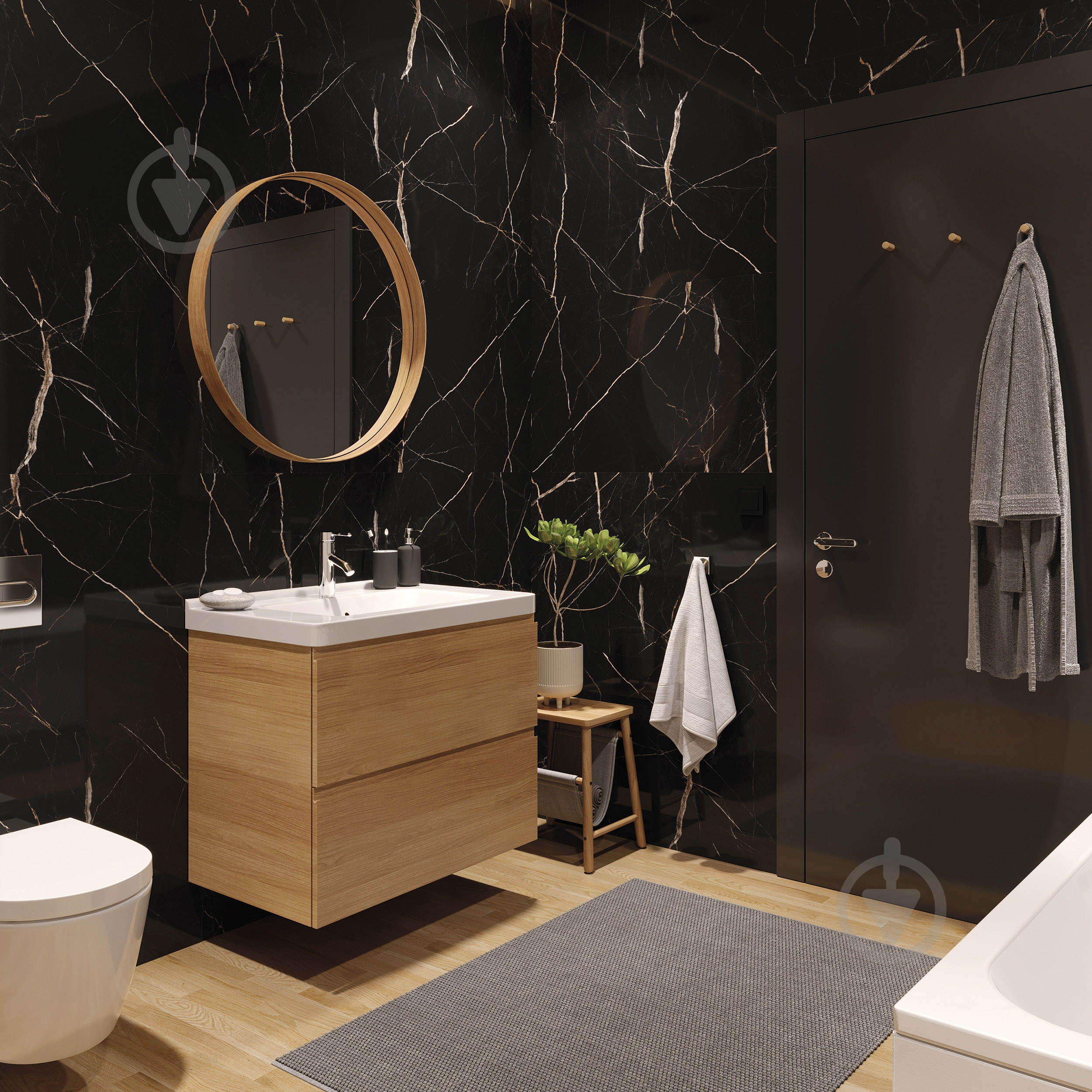 Панель SPC Vilo™ Calacatta Black 600X300 мм - фото 3