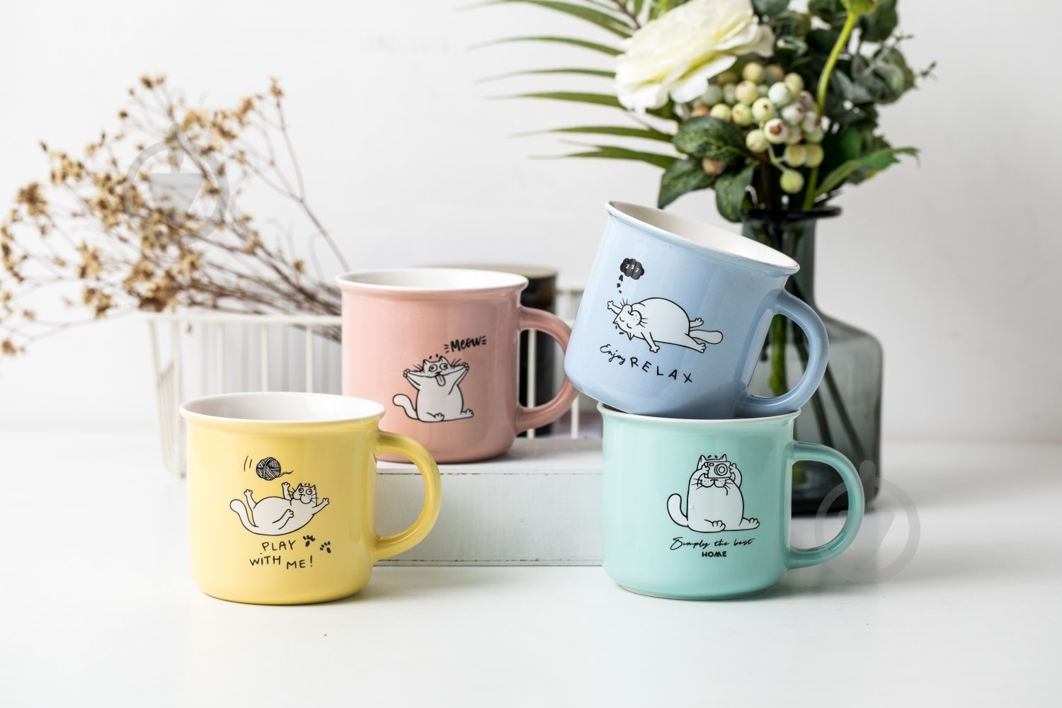 Чашка Fiora Funny Cat Yellow 350 мл - фото 3