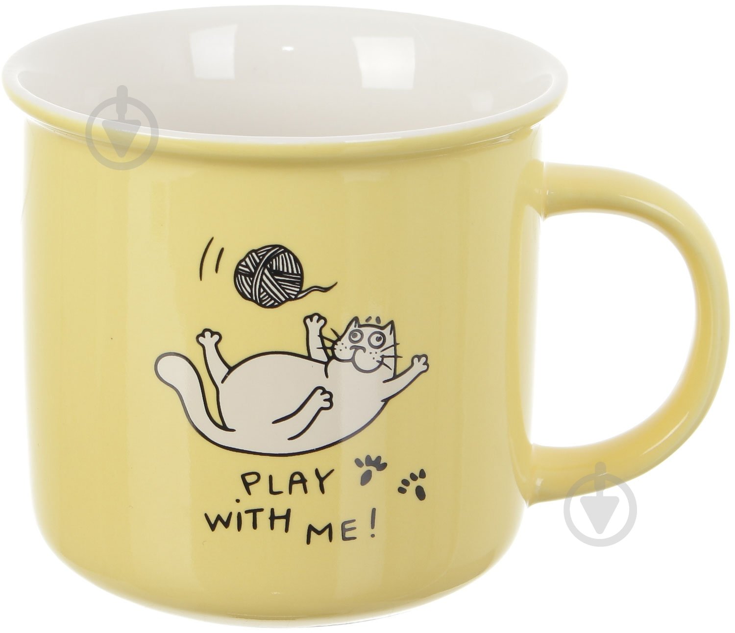 Чашка Fiora Funny Cat Yellow 350 мл - фото 1