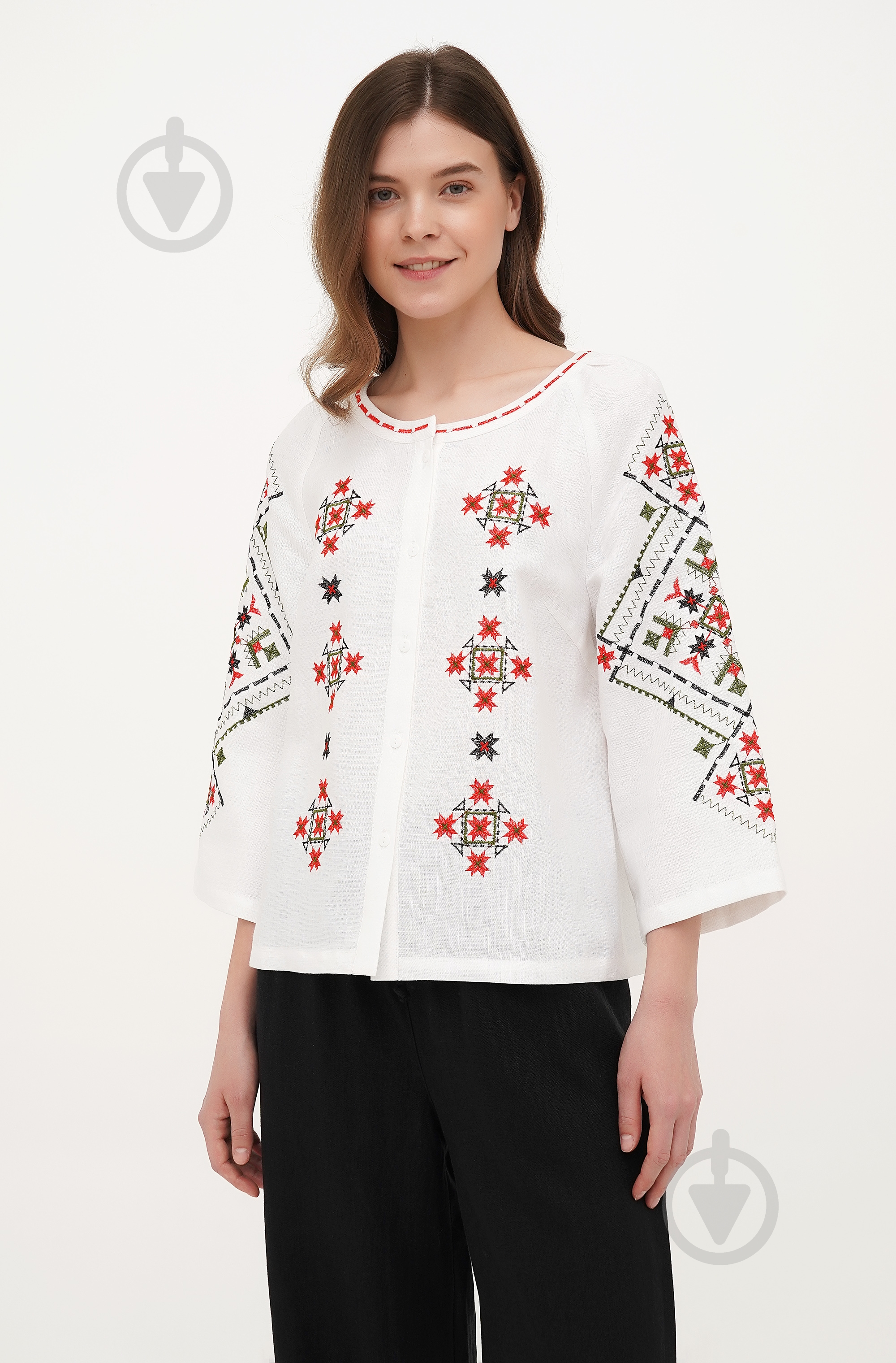 Блуза Галерея льна Ольха р. 50 белый 9451/50/101 - фото 1