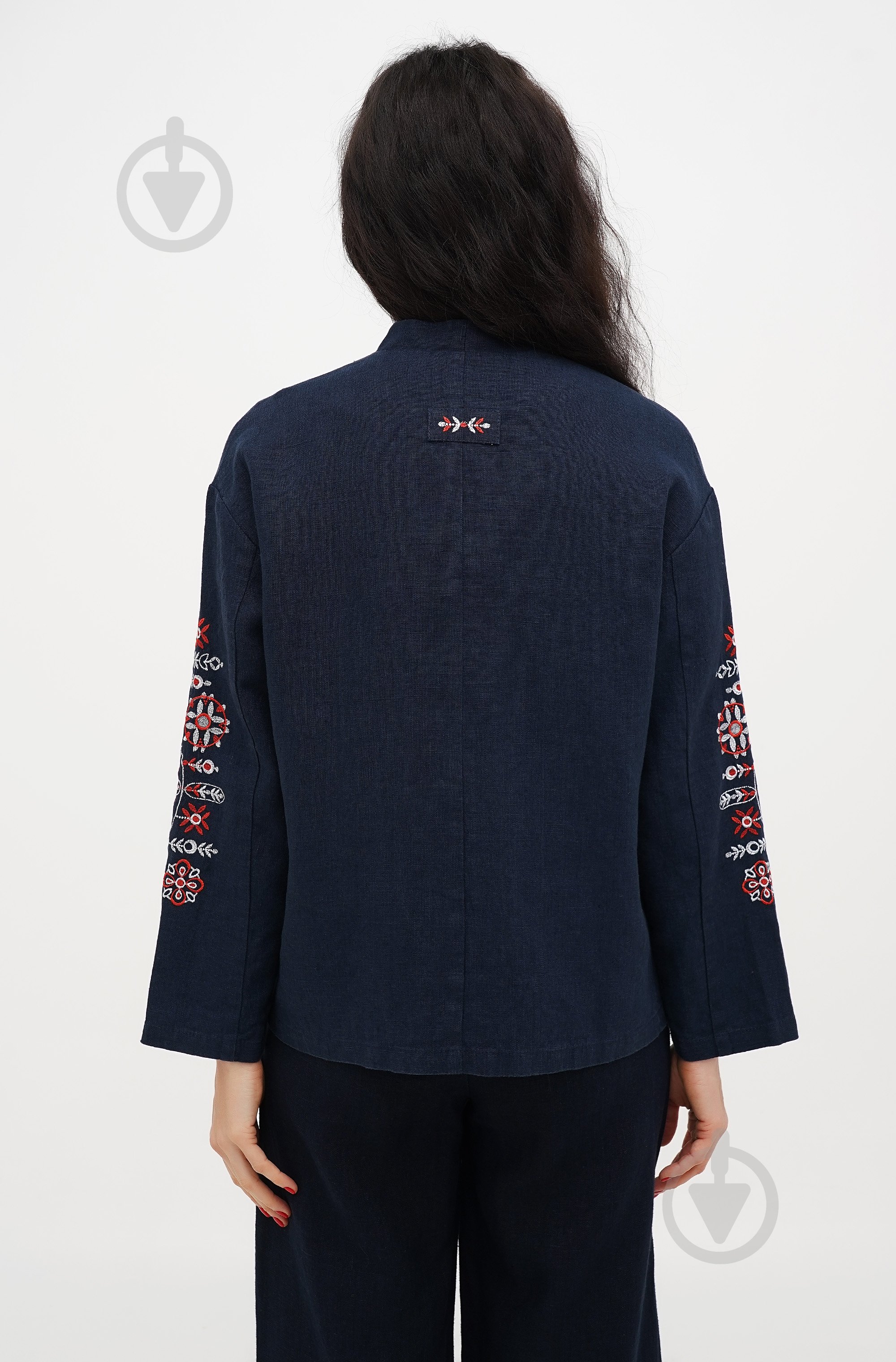 Жакет Галерея льону Флейта р.M синій - фото 2 Жакет Галерея льону Флейта р.M синій - фото 2