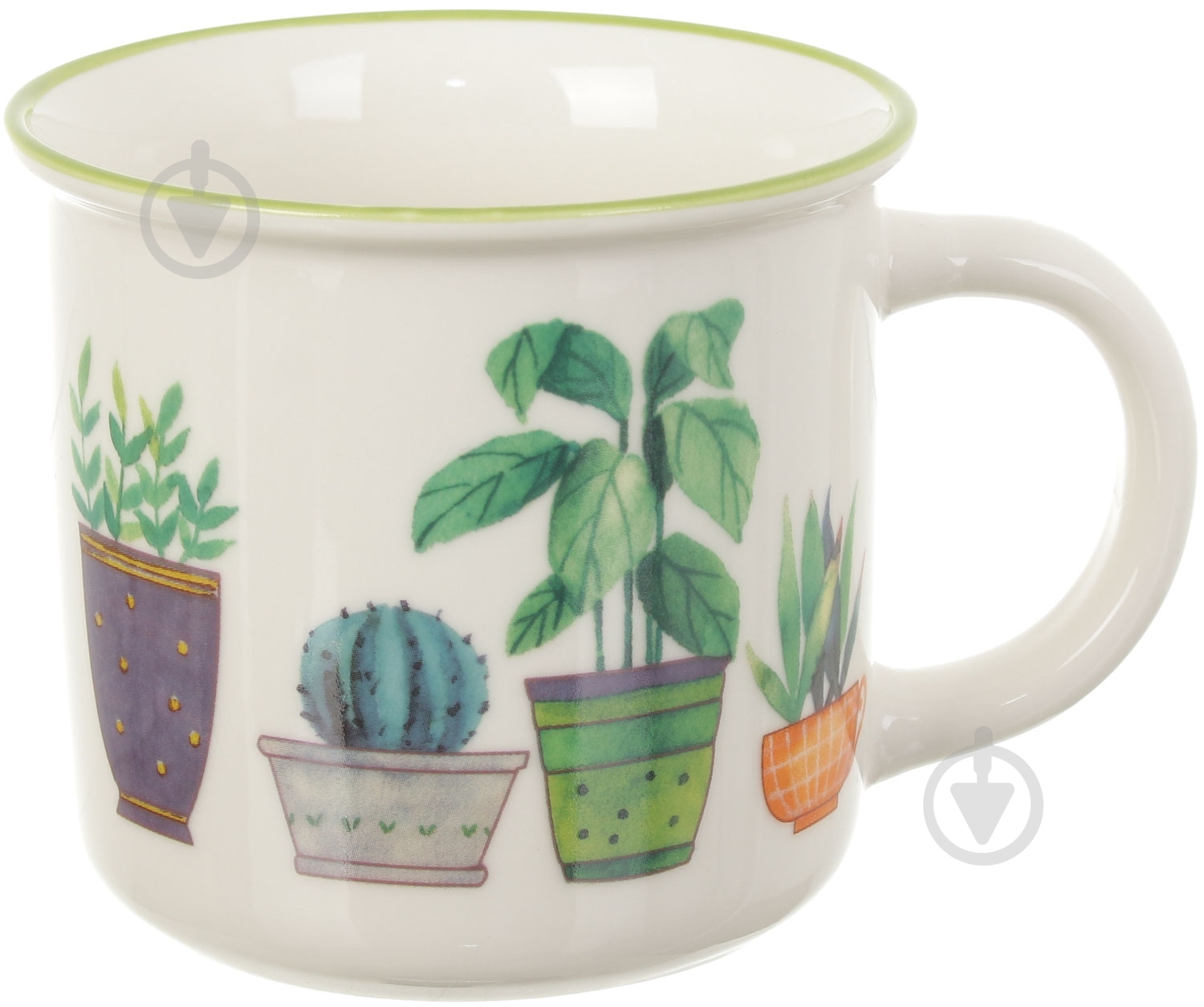 Чашка Fiora Flower Pots Green 350 мл - фото 1