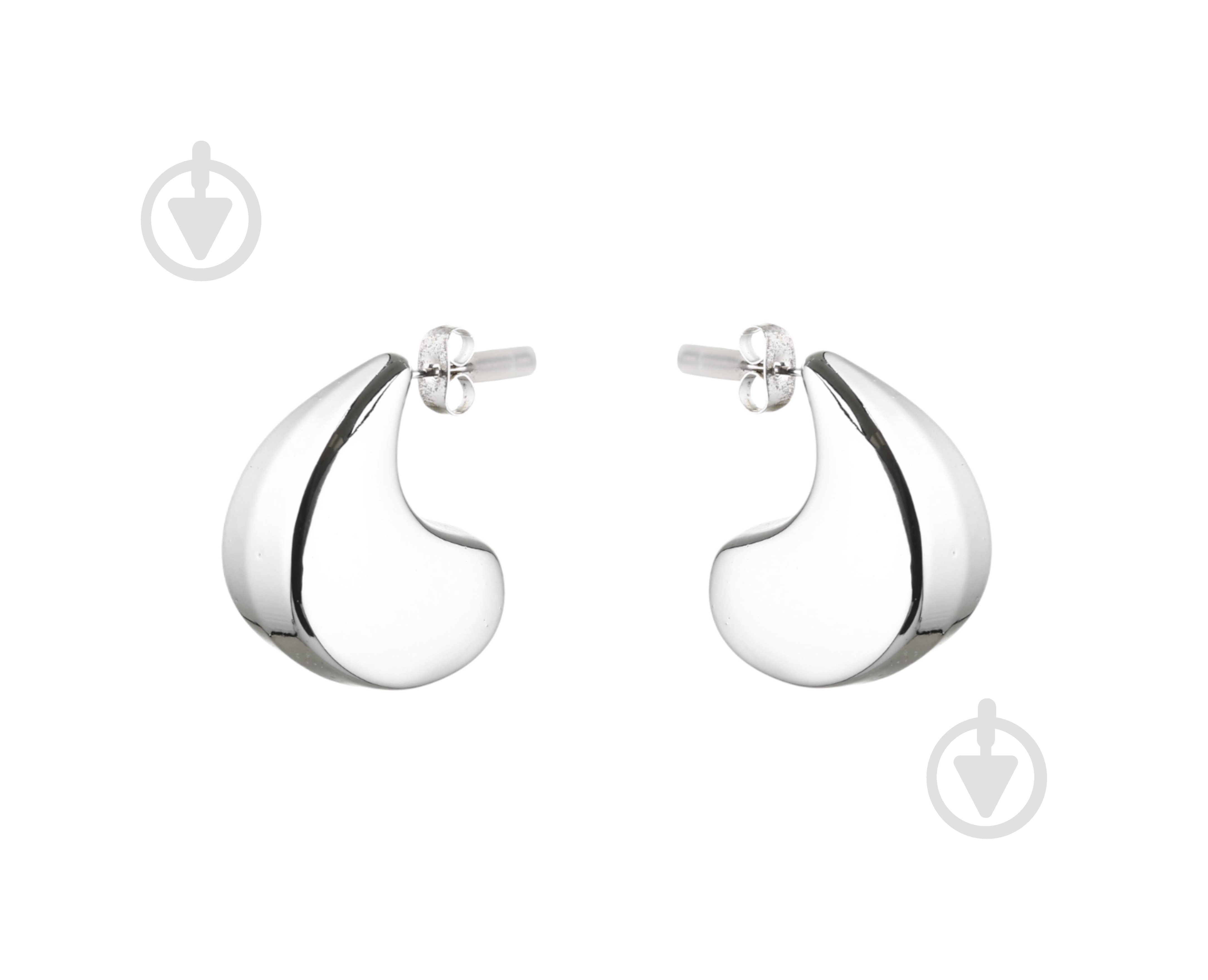 Серьги Sensio Hoops пара пластик серебряный - фото 1