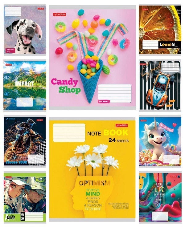 Тетрадь школьная 24 листов в клетку в ассортименте ТЕ12082 Тетрада - фото 1 Тетрадь школьная 24 листов в клетку в ассортименте ТЕ12082 Тетрада - фото 1