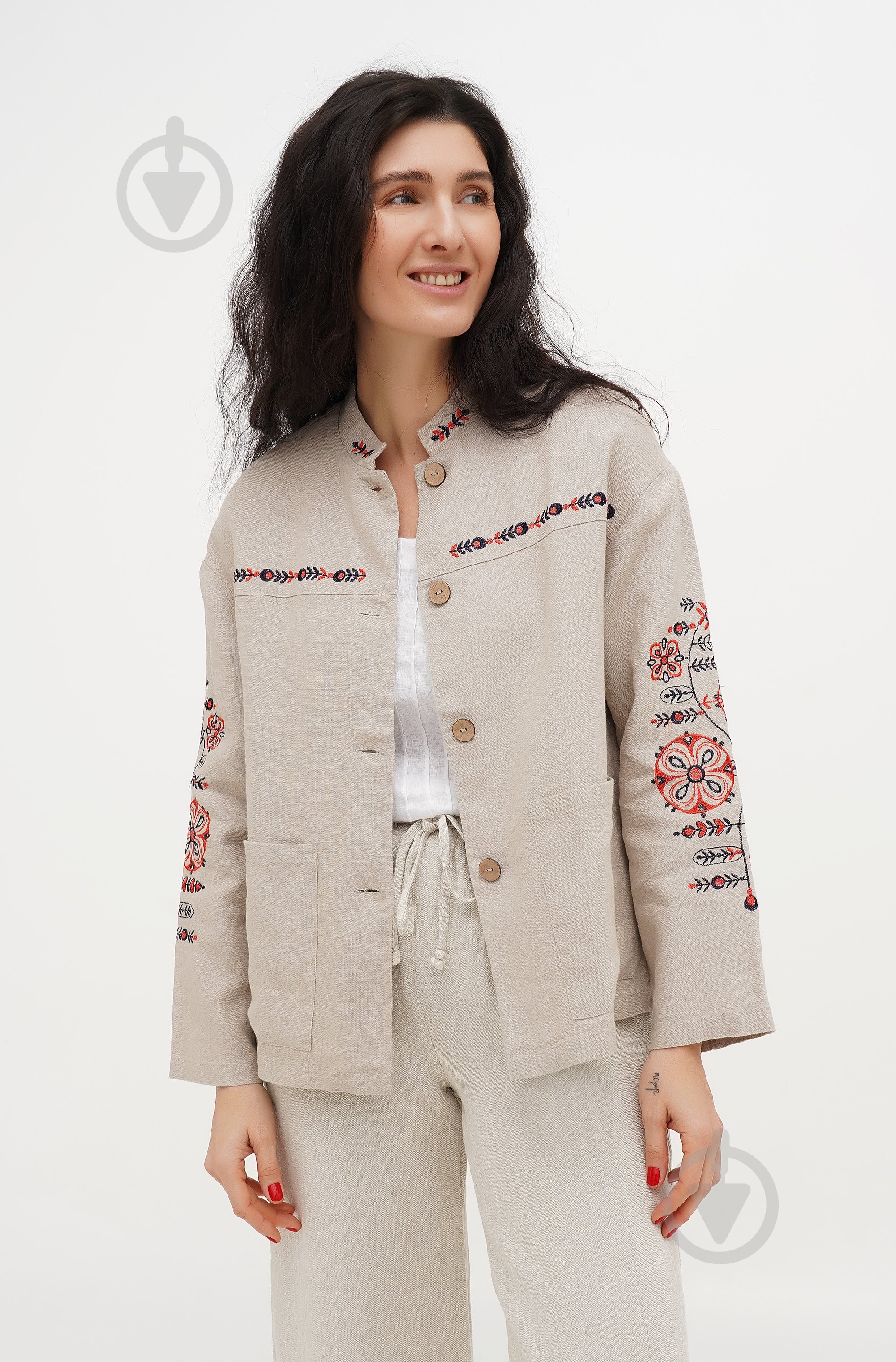 Жакет Галерея льону Флейта р.S сірий - фото 1 Жакет Галерея льону Флейта р.S сірий - фото 1