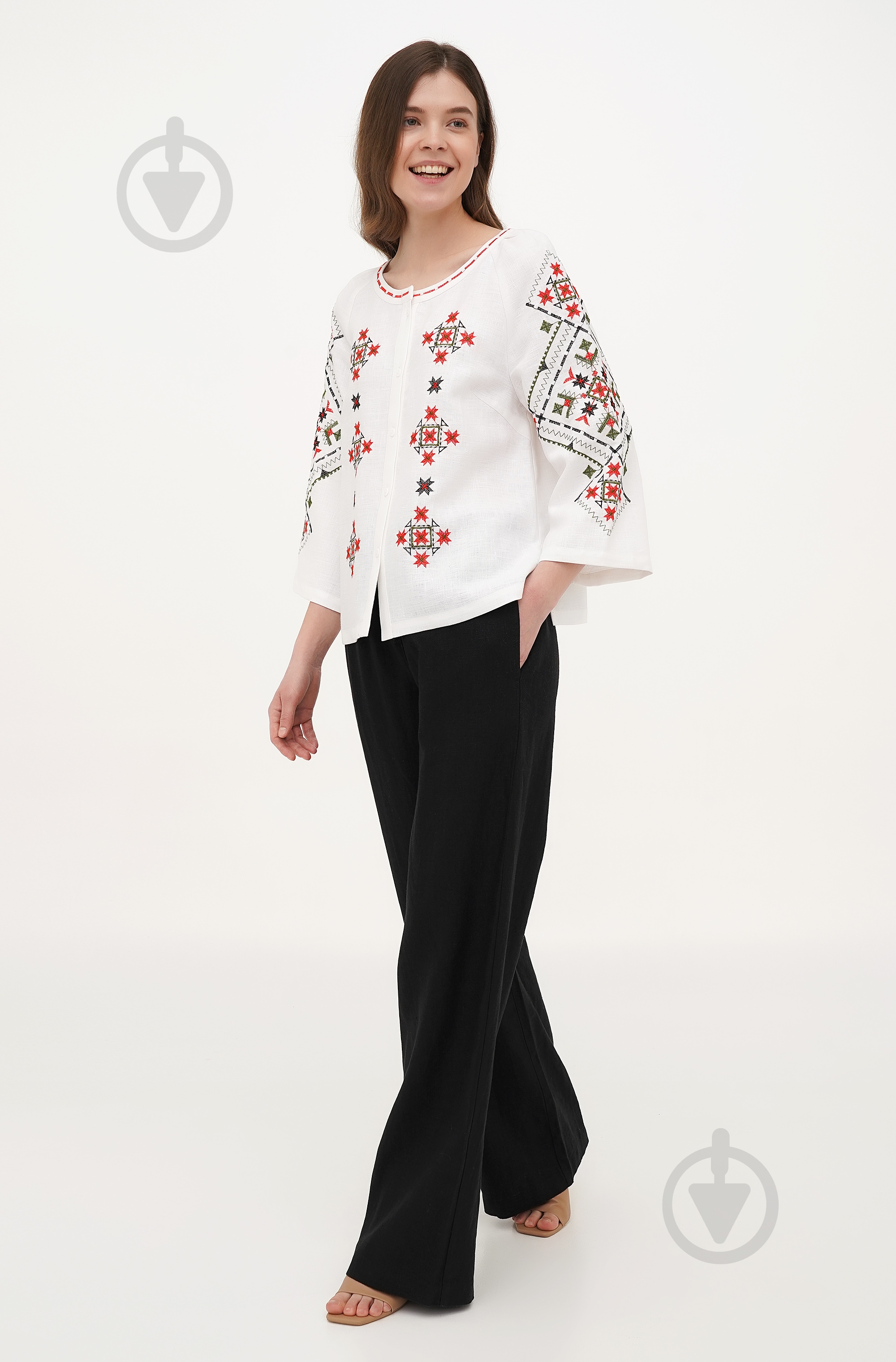 Блуза Галерея льна Ольха р. 54 белый 9451/54/101 - фото 3 Блуза Галерея льна Ольха р. 54 белый 9451/54/101 - фото 3