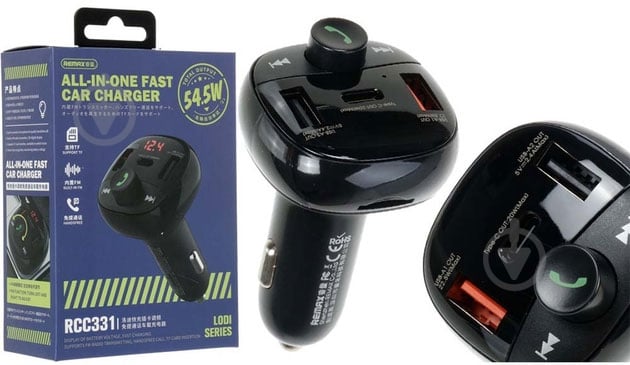 FM-модулятор Remax Lodi Series 2XUSB+Type-C 3A Black (RCC331) - фото 4 FM-модулятор Remax Lodi Series 2XUSB+Type-C 3A Black (RCC331) - фото 4