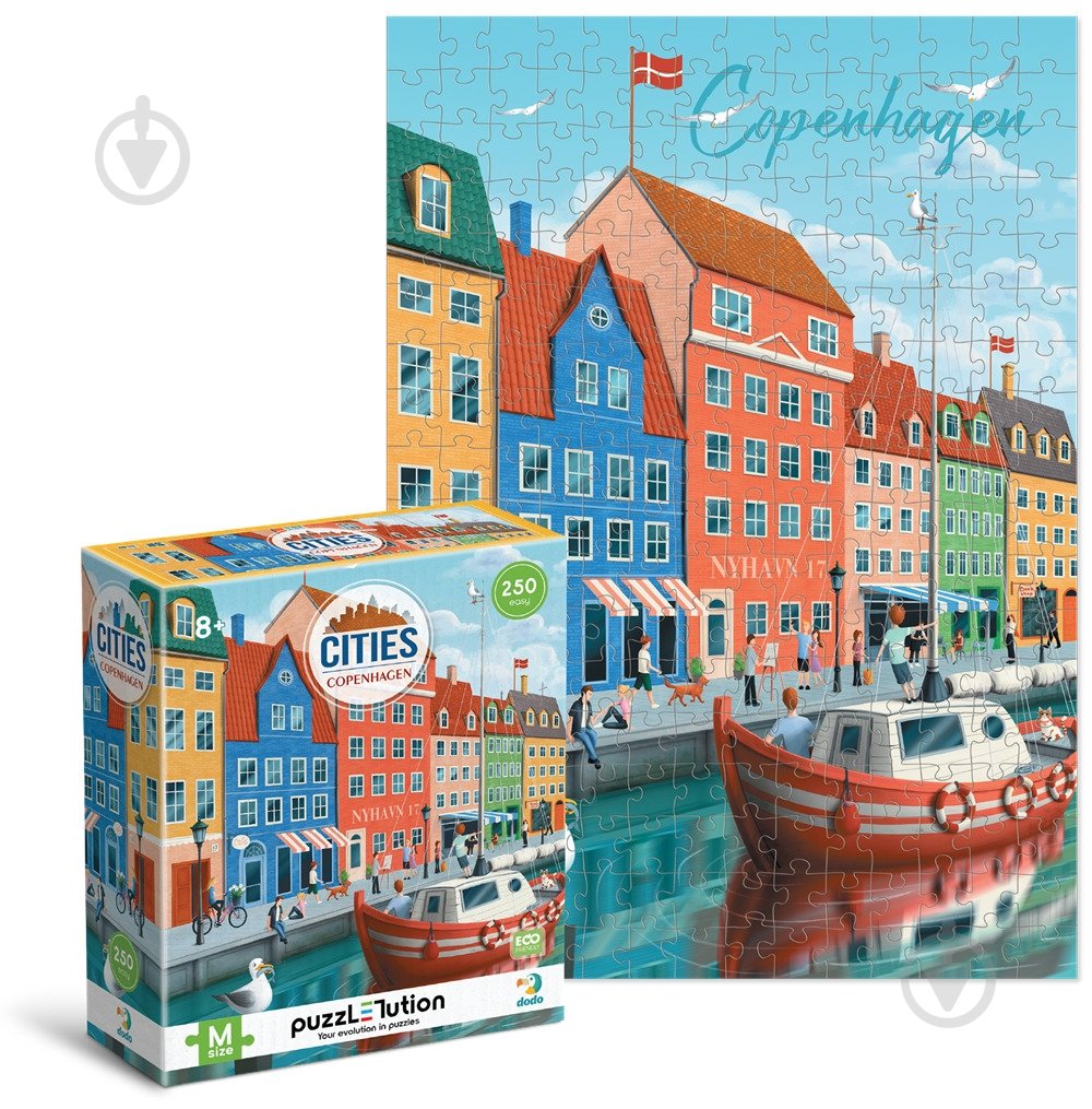 Пазл DoDo Easy-M Города. Копенгаген 250 элементов 300645 - фото 2 Пазл DoDo Easy-M Города. Копенгаген 250 элементов 300645 - фото 2
