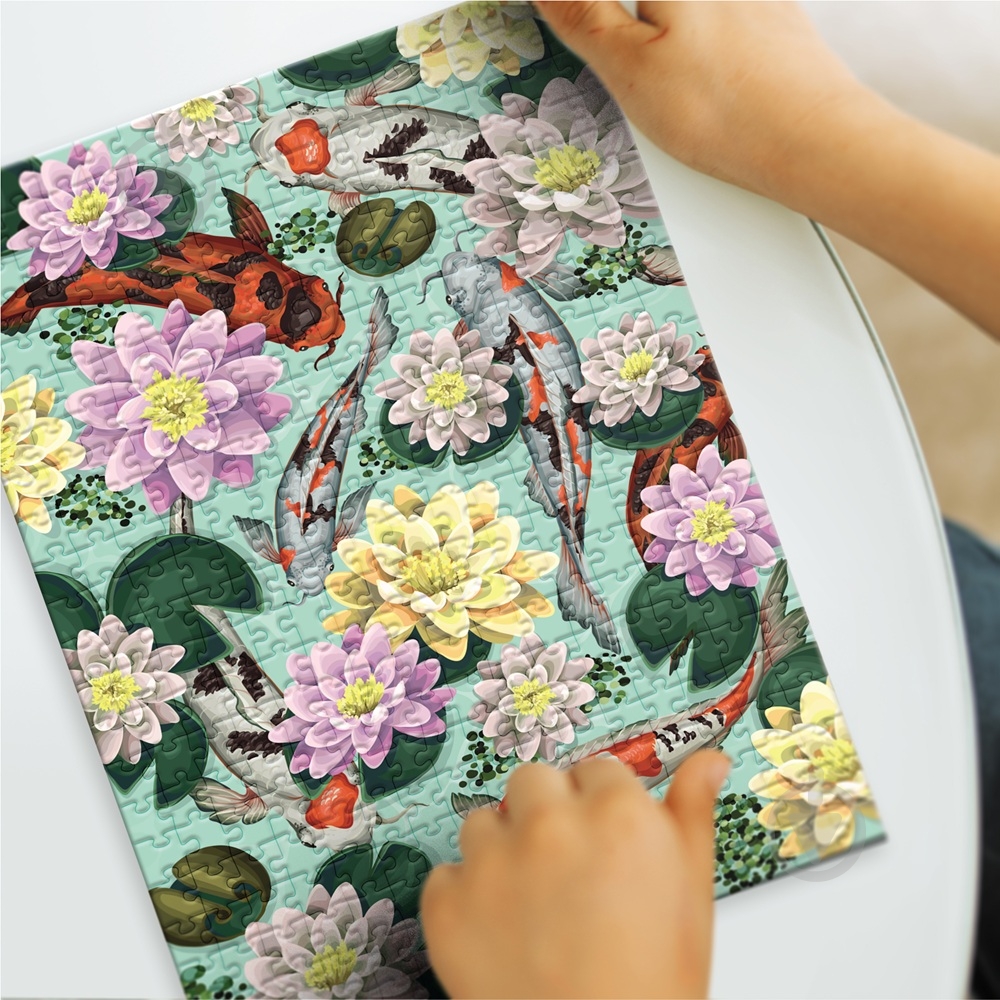 Пазл DoDo Hard-S Квіти лотоса та рибки коропи коі 350 елементів 300612 - фото 4 Пазл DoDo Hard-S Квіти лотоса та рибки коропи коі 350 елементів 300612 - фото 4