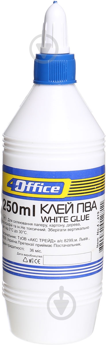 Клей ПВА 250 мл 4Office - фото 1