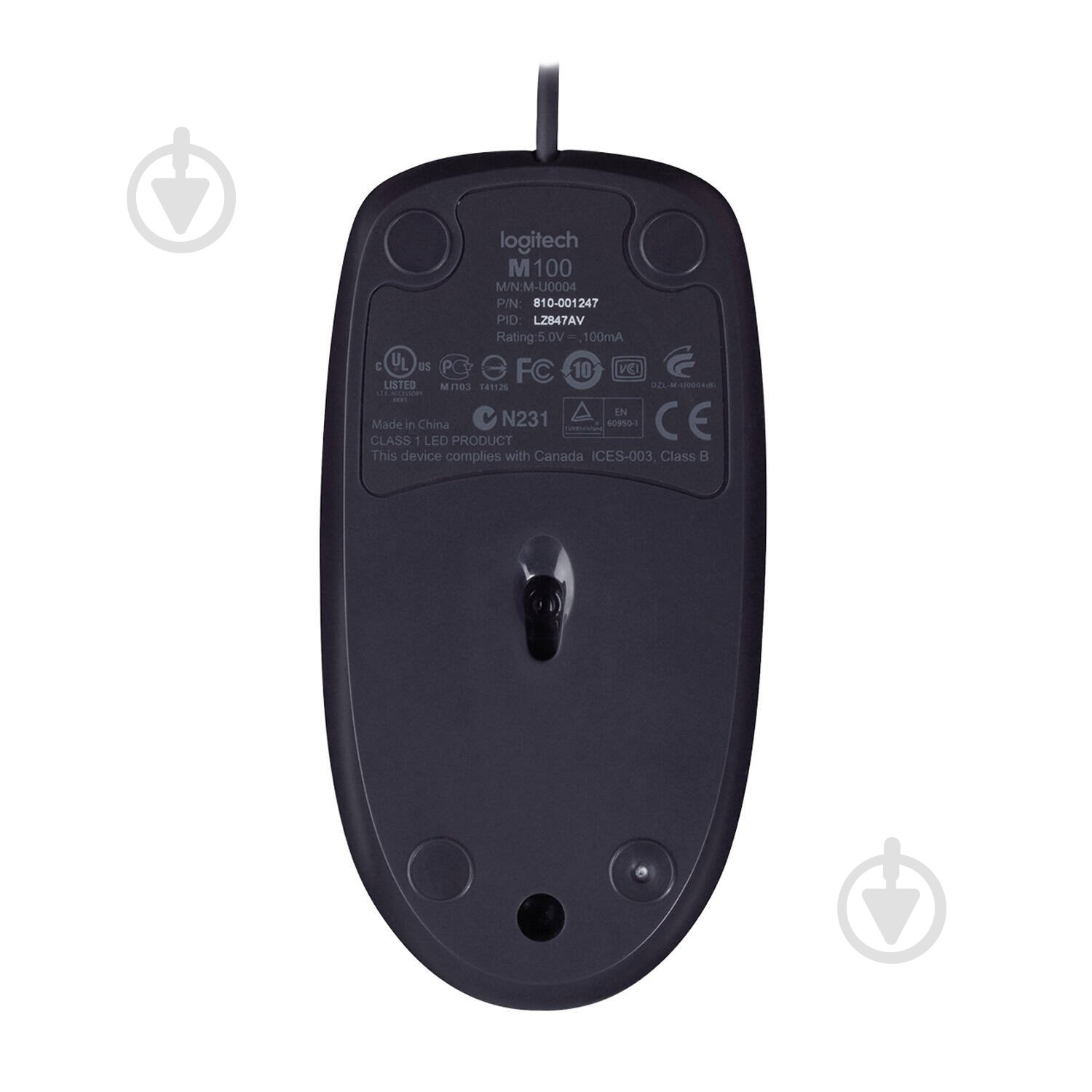 Миша Logitech B100 black (910-003357) - фото 6