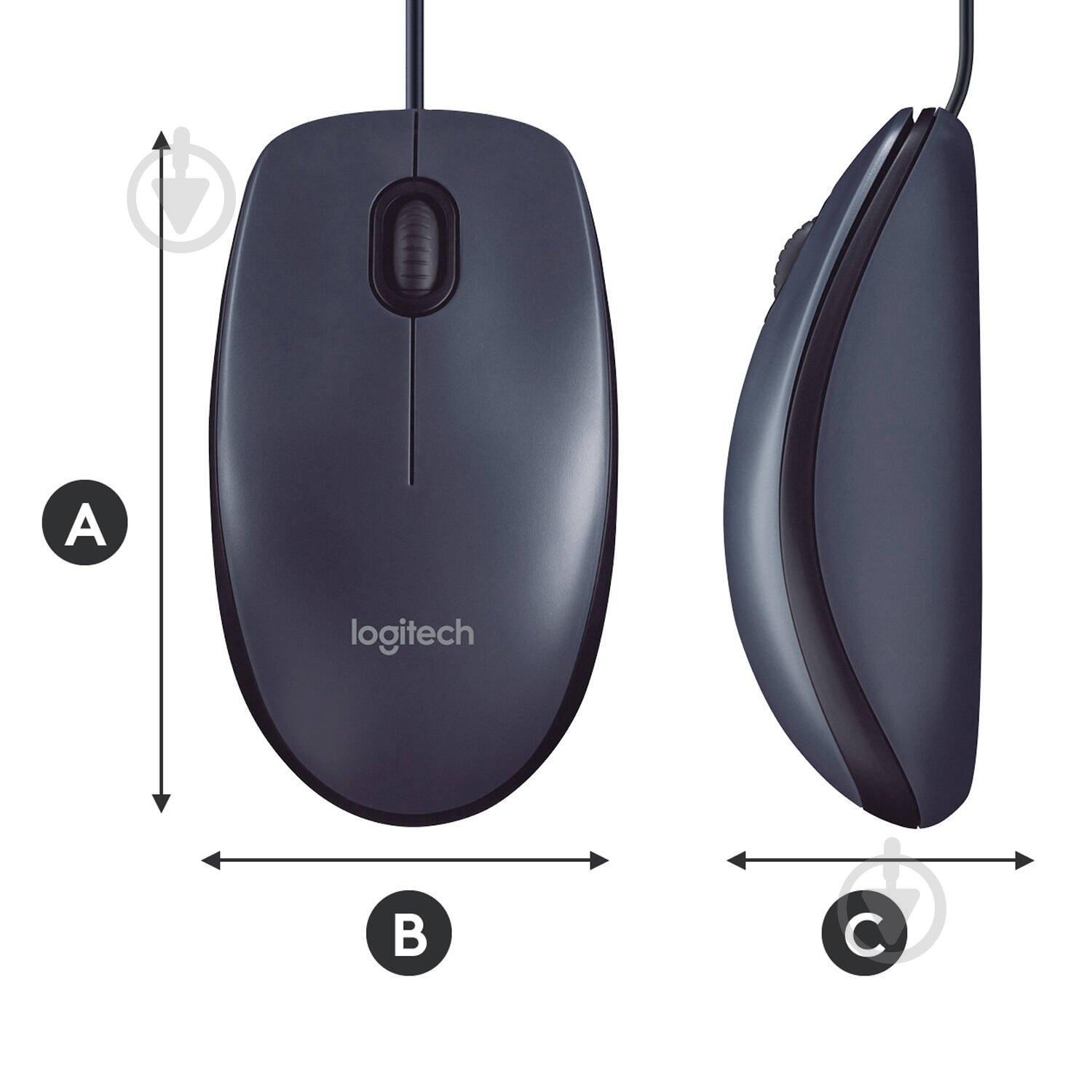 Миша Logitech B100 black (910-003357) - фото 8