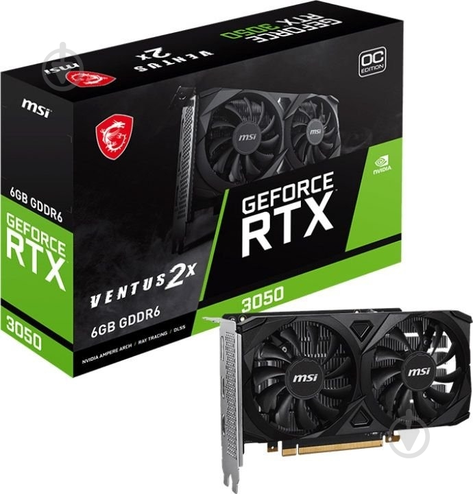 Відеокарта MSI GeForce RTX 3050 6GB GDDR6 96bit (912-V812-015) - фото 5 Відеокарта MSI GeForce RTX 3050 6GB GDDR6 96bit (912-V812-015) - фото 5