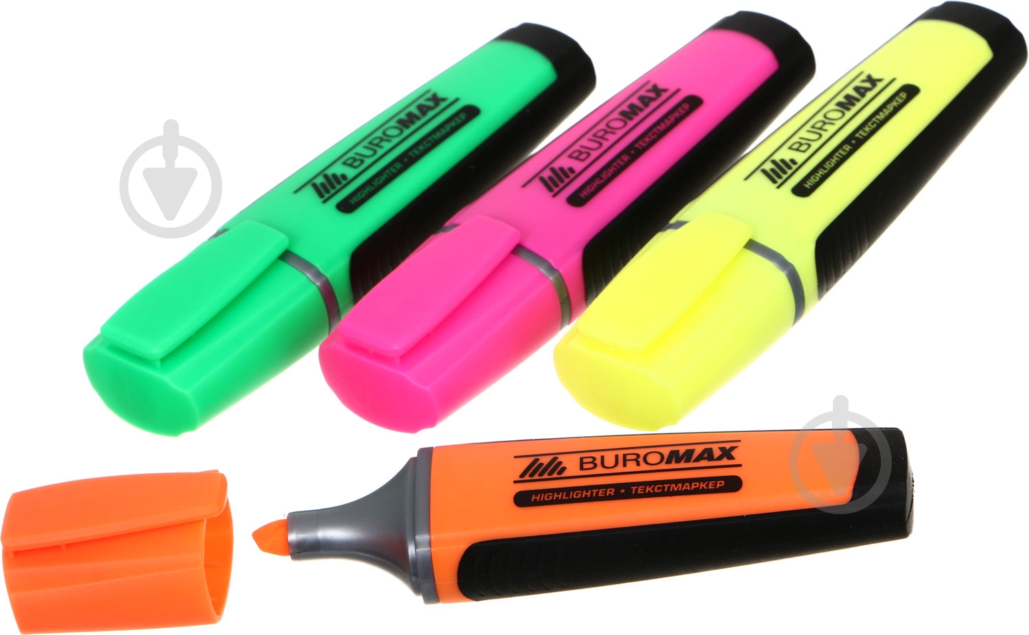 Набір текстових маркерів Buromax флуоресцентні 2-4 мм 4 шт. різнокольоровий - фото 1 Набір текстових маркерів Buromax флуоресцентні 2-4 мм 4 шт. різнокольоровий - фото 1