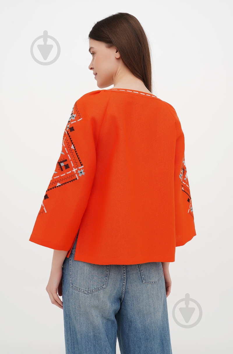 Блуза Галерея льна Ольха р. 50 оранжевый 9451/50/200 - фото 2 Блуза Галерея льна Ольха р. 50 оранжевый 9451/50/200 - фото 2