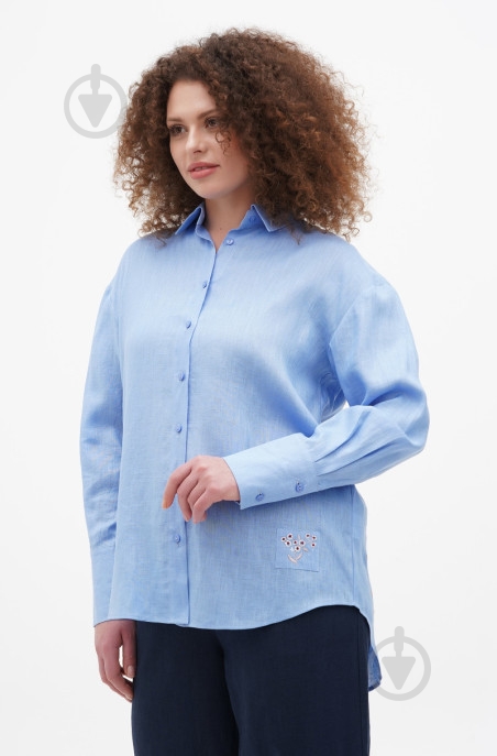 Блуза Галерея льна Фелиция р. 44 голубой 9320/44/435 - фото 1 Блуза Галерея льна Фелиция р. 44 голубой 9320/44/435 - фото 1