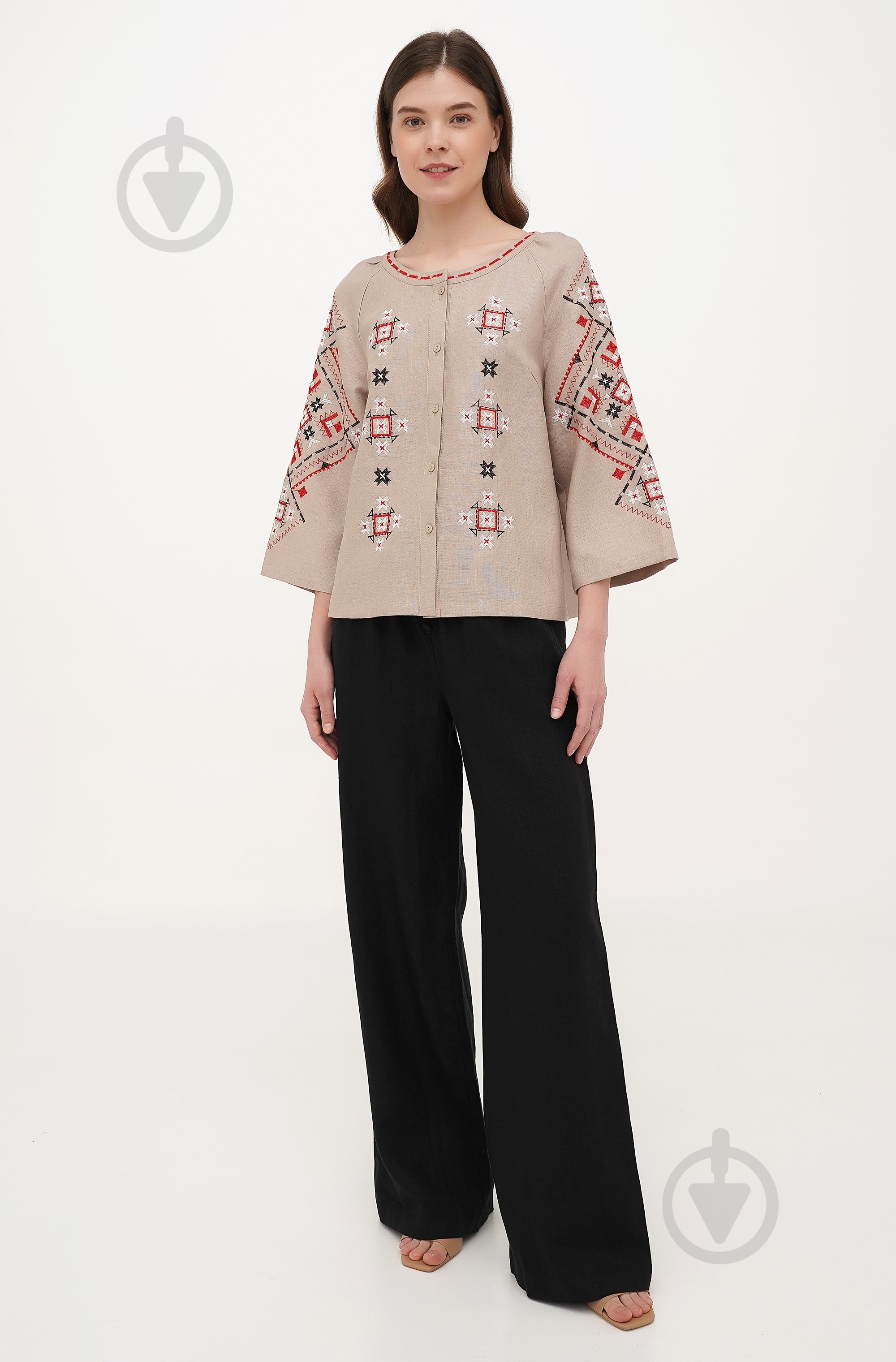 Блуза Галерея льна Ольха р. 44 серый 9451/44/394 - фото 2