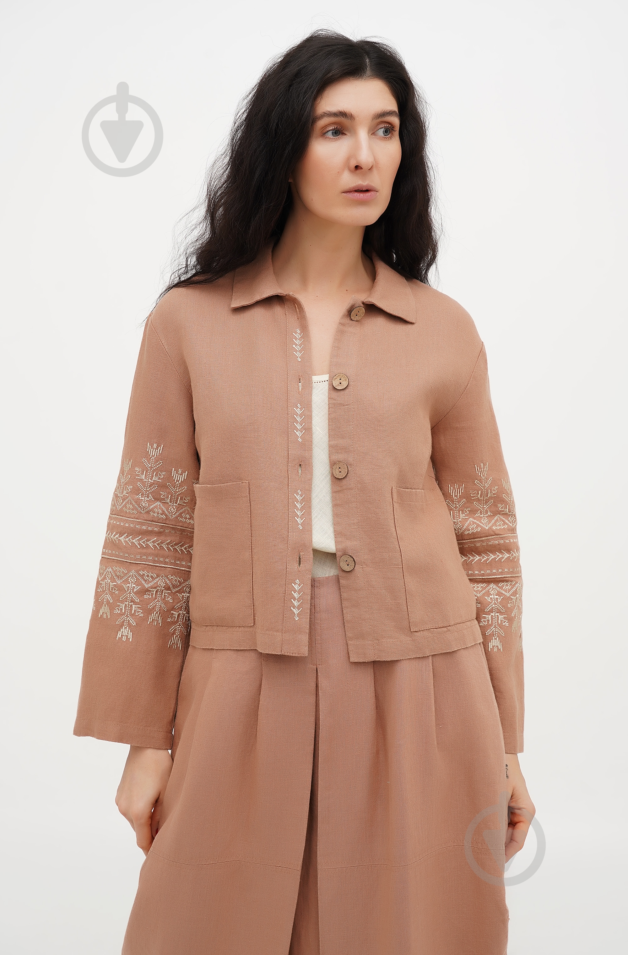 Жакет Галерея льону Живиця р.S бежевий - фото 1 Жакет Галерея льону Живиця р.S бежевий - фото 1