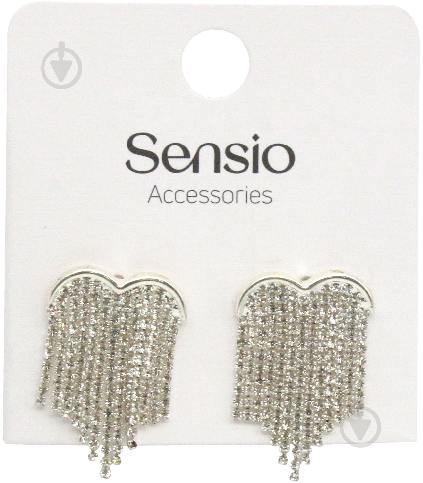 Сережки Sensio Strass пара срібний - фото 2 Сережки Sensio Strass пара срібний - фото 2