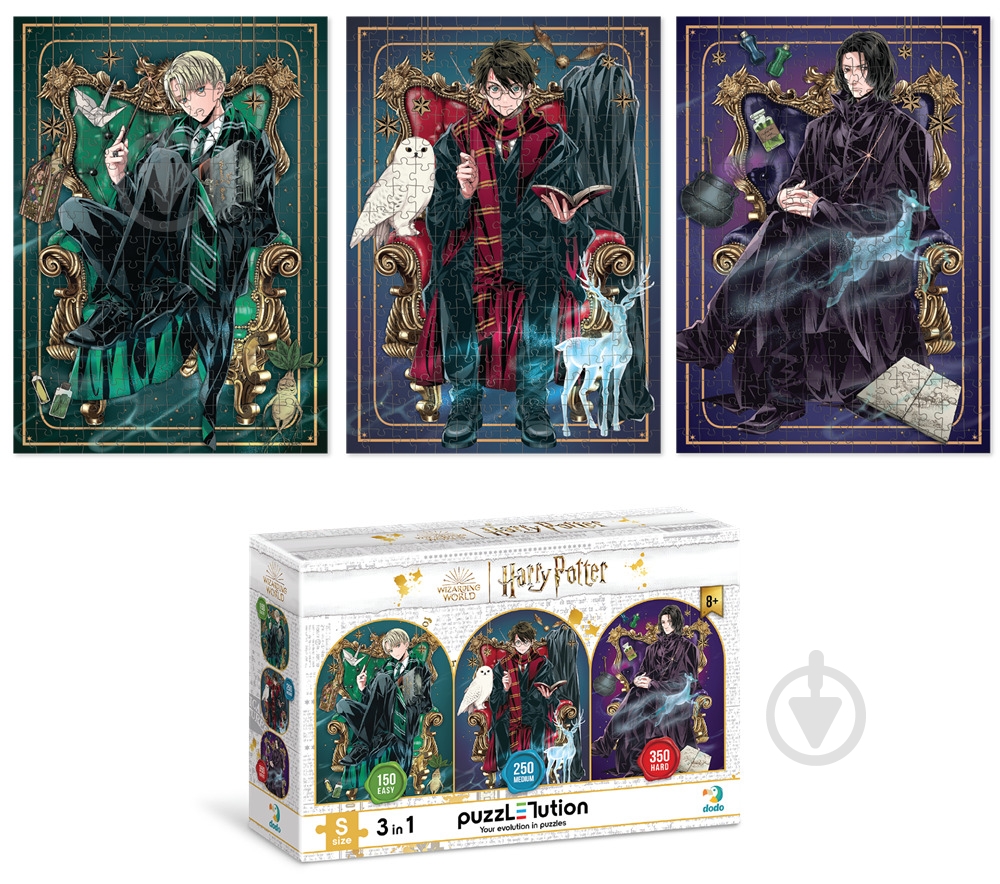 Пазли DoDo 3 в 1 Harry Potter. Династія чарівників на 150, 250, 350 елементів 200575 - фото 2 Пазли DoDo 3 в 1 Harry Potter. Династія чарівників на 150, 250, 350 елементів 200575 - фото 2