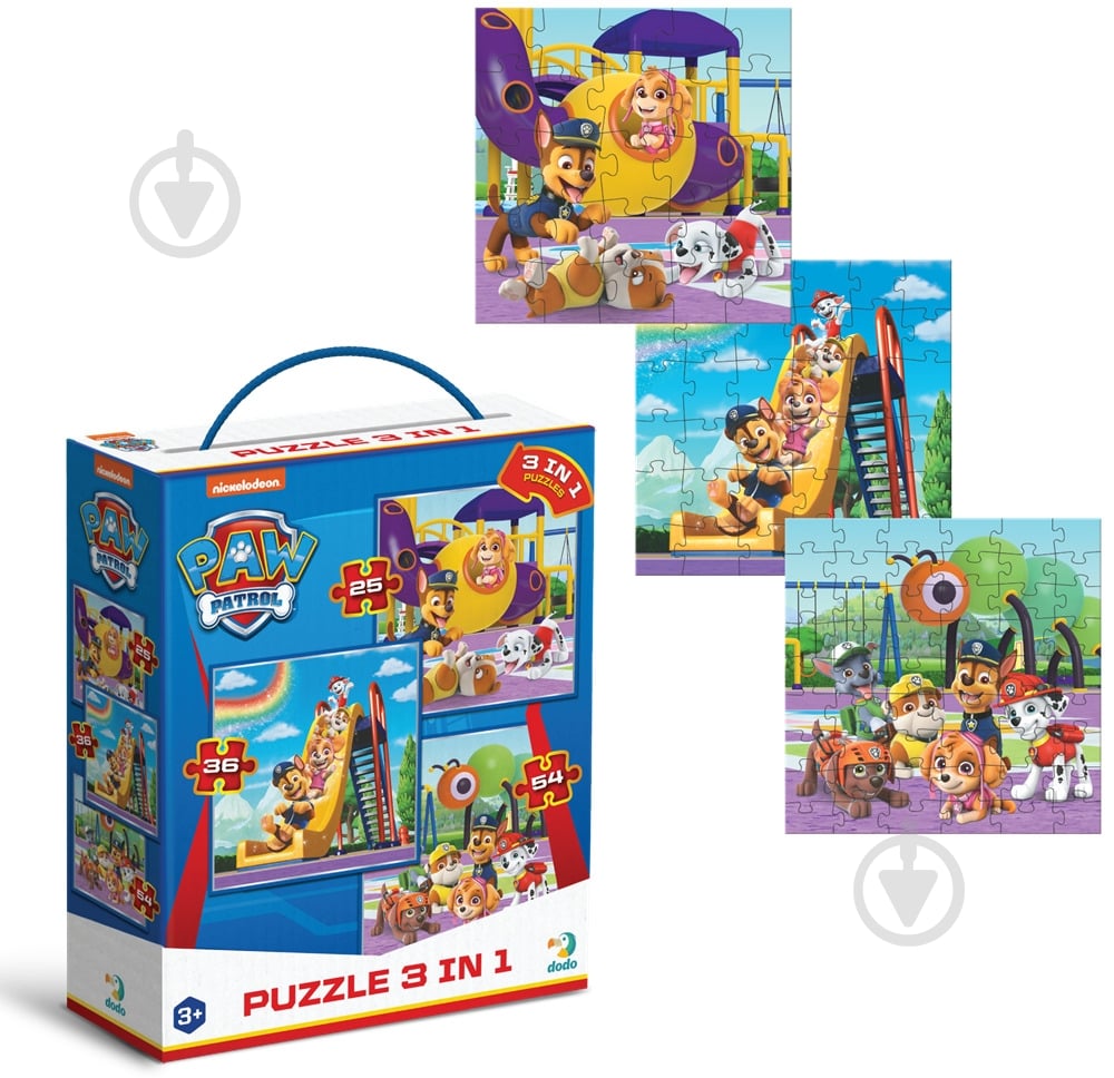 Пазли DoDo 3 в 1 Paw Patrol. Ігровий майданчик на 25, 36, 54 елементи 200578 - фото 2 Пазли DoDo 3 в 1 Paw Patrol. Ігровий майданчик на 25, 36, 54 елементи 200578 - фото 2