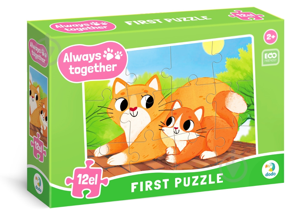 Пазл DoDo Завжди разом. Котики, 12 елементів 300632 - фото 1