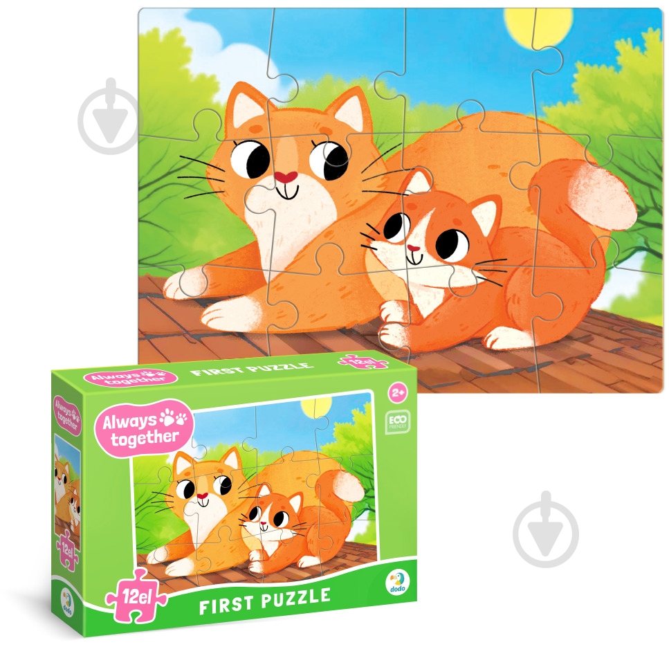 Пазл DoDo Завжди разом. Котики, 12 елементів 300632 - фото 2