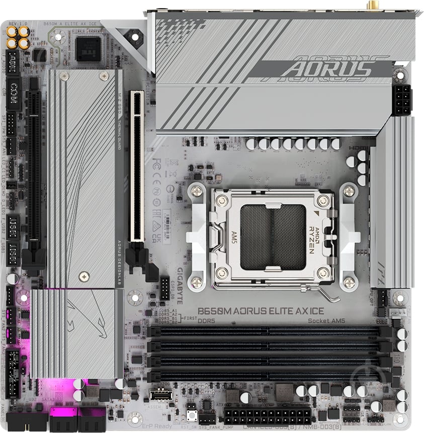 Материнская плата Gigabyte B650M A ELITE AXICE (Socket AM5, AMD B650, micro ATX) - фото 2