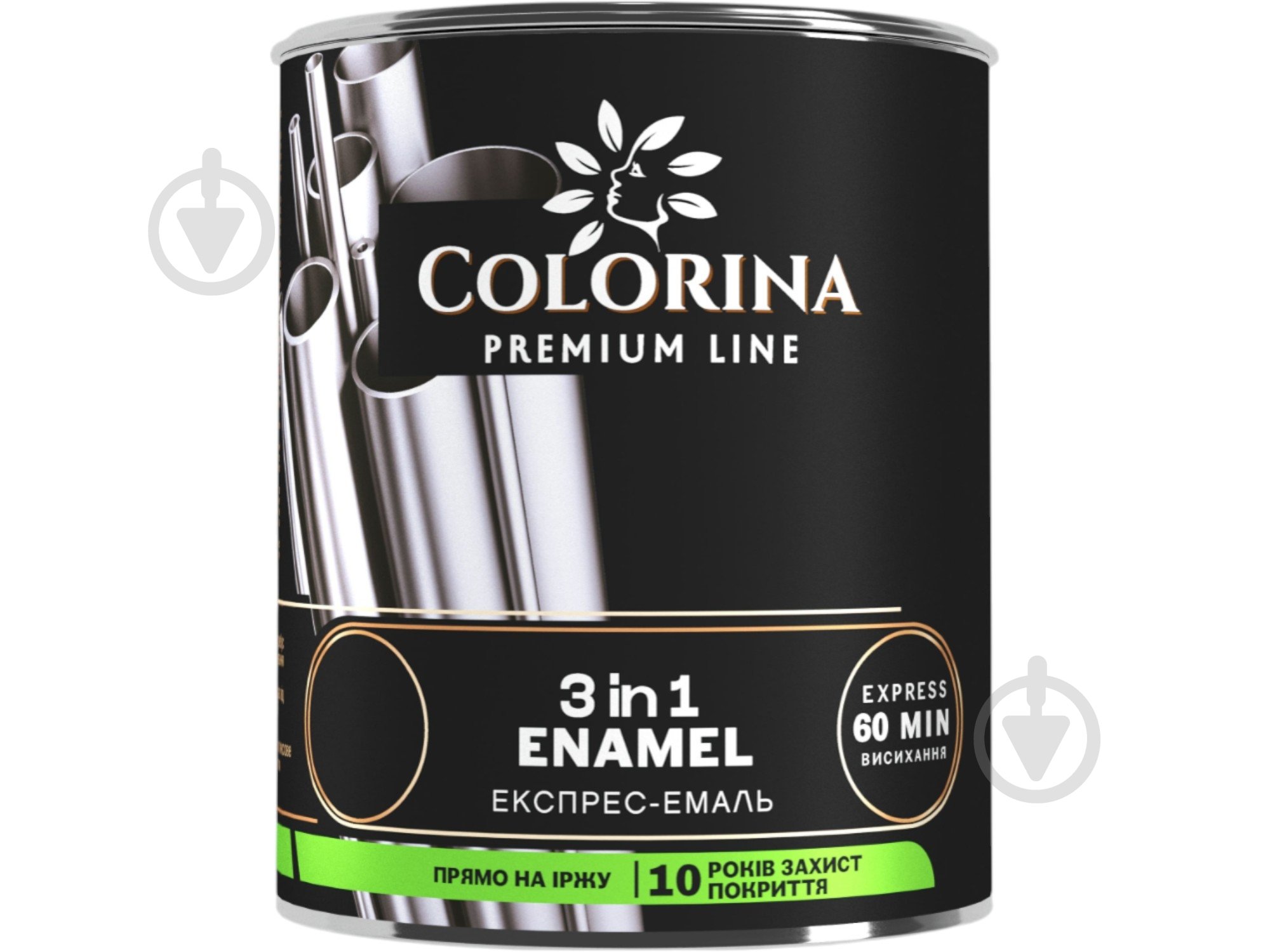 Грунт-эмаль COLORINA Enamel 3 in 1 зеленый глянец 0,75 л - фото 1