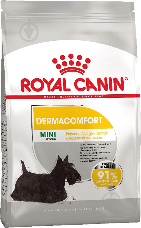 Корм сухой для взрослых собак для малых пород Royal Canin MINI DERMACOMFORT (Мини Дермакомфорт), 3 кг 3 кг - фото 1 Корм сухой для взрослых собак для малых пород Royal Canin MINI DERMACOMFORT (Мини Дермакомфорт), 3 кг 3 кг - фото 1