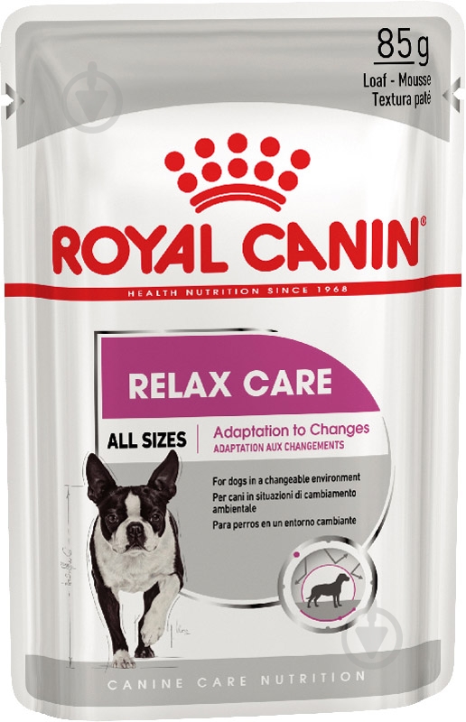 Корм влажный для взрослых собак для всех пород Royal Canin RELAX CARE (Ол Сайзес Релакс Кер), пауч, 85 г 85 г - фото 1 Корм влажный для взрослых собак для всех пород Royal Canin RELAX CARE (Ол Сайзес Релакс Кер), пауч, 85 г 85 г - фото 1