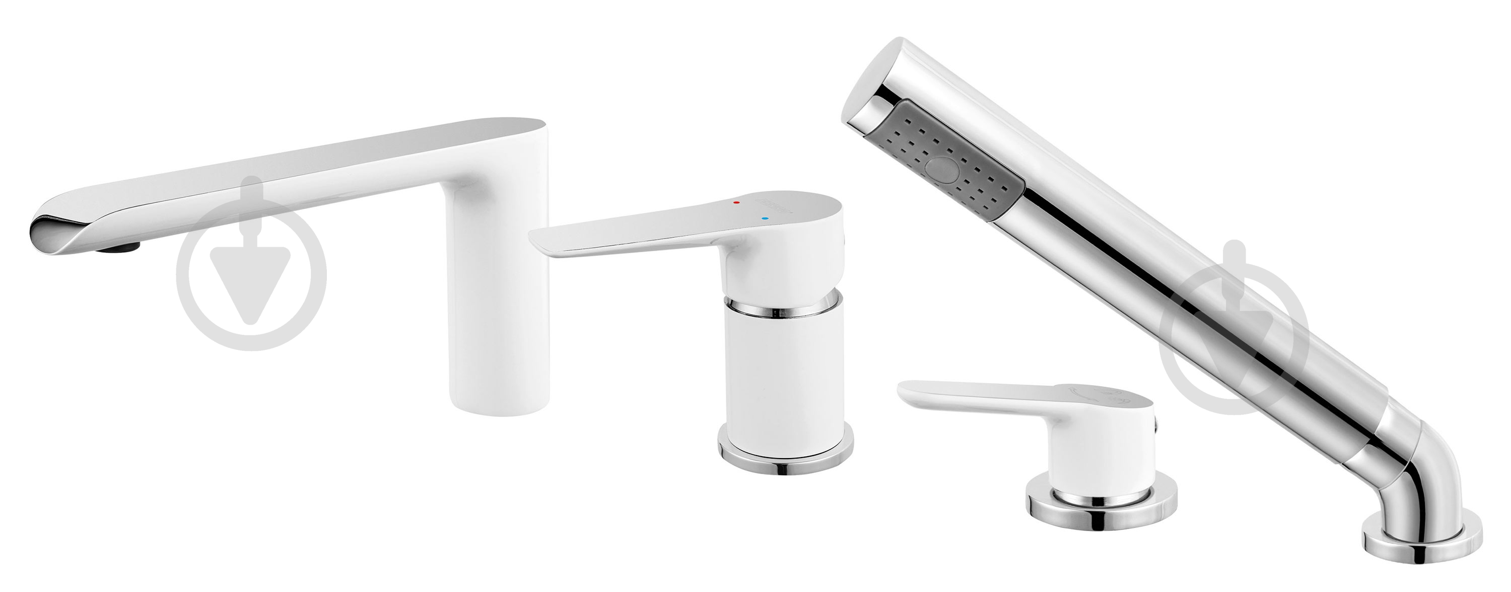 Смеситель для ванны Ferro Adore White/Chrome BDR11A - фото 1 Смеситель для ванны Ferro Adore White/Chrome BDR11A - фото 1