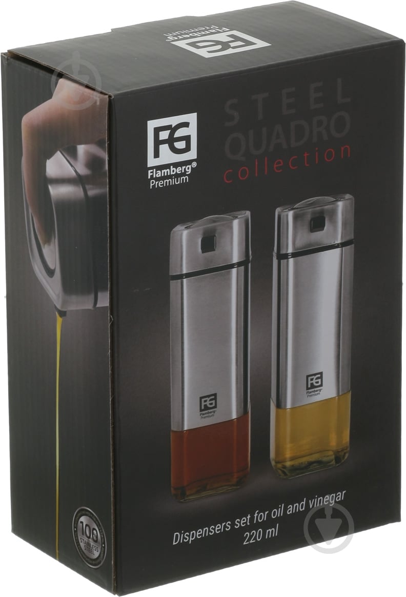 Набір для олії та оцту Flamberg Premium Steel Quadro 220 мл - фото 5