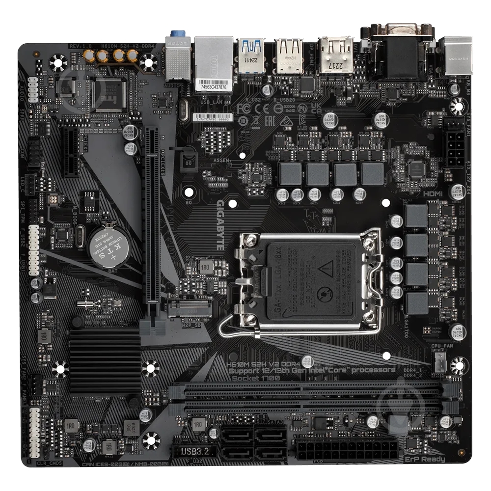 Материнская плата Gigabyte H610M S2H V2 (Socket 1700, Intel H610, micro ATX) - фото 4