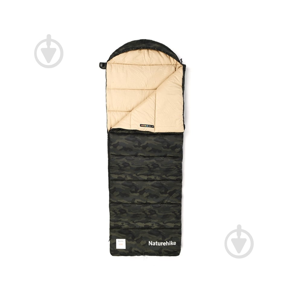 Спальний мішок Naturehike M320 CNK2350WS023, зелений камуфляж, правий (+1°C/+15°C) - фото 1 Спальний мішок Naturehike M320 CNK2350WS023, зелений камуфляж, правий (+1°C/+15°C) - фото 1