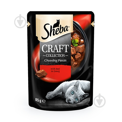 Корм влажный для котов Sheba Craft с говядиной в соусе 85 г - фото 1