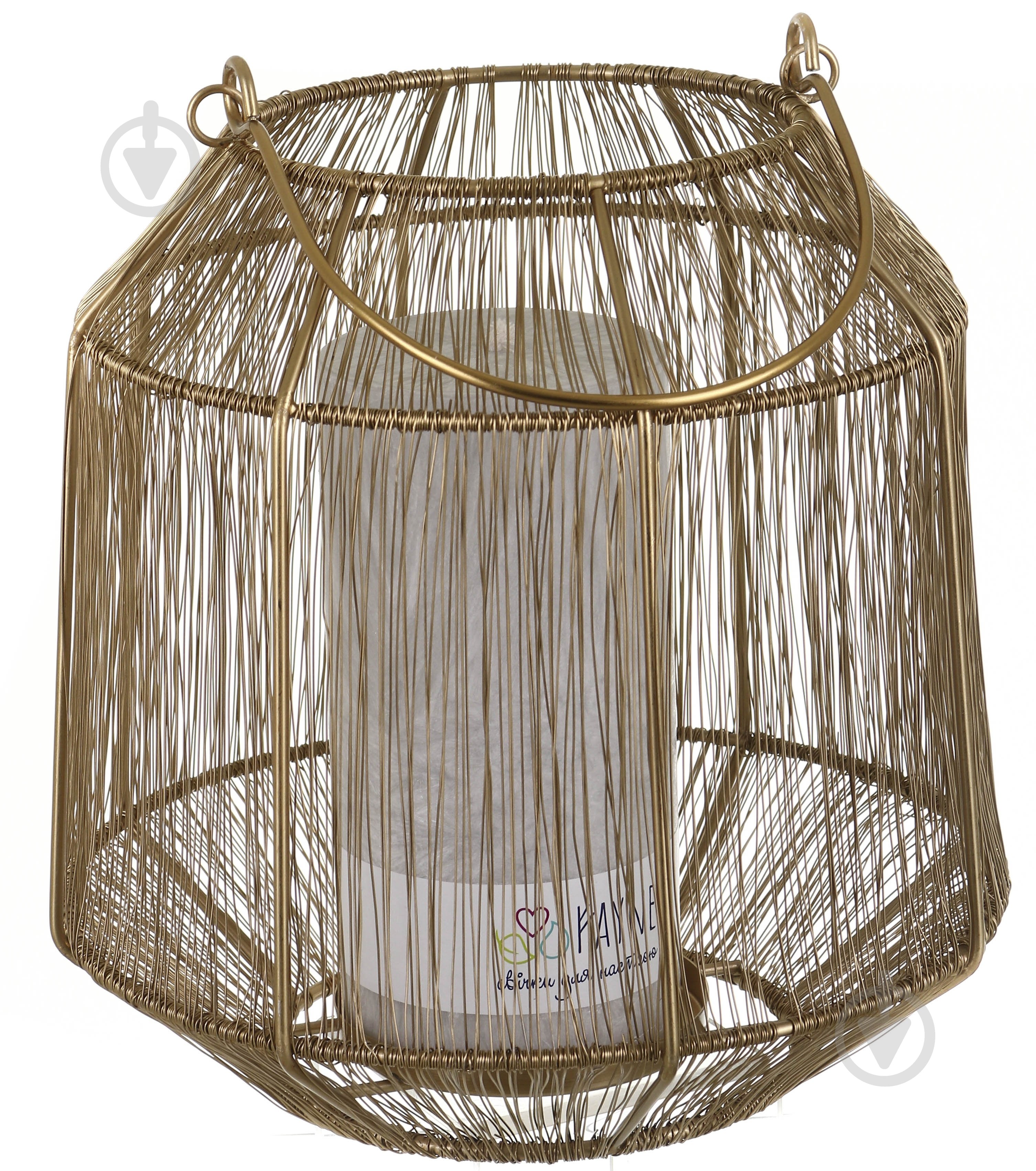 Подсвечник-фонарь 28,5х16х28 см золото - фото 2