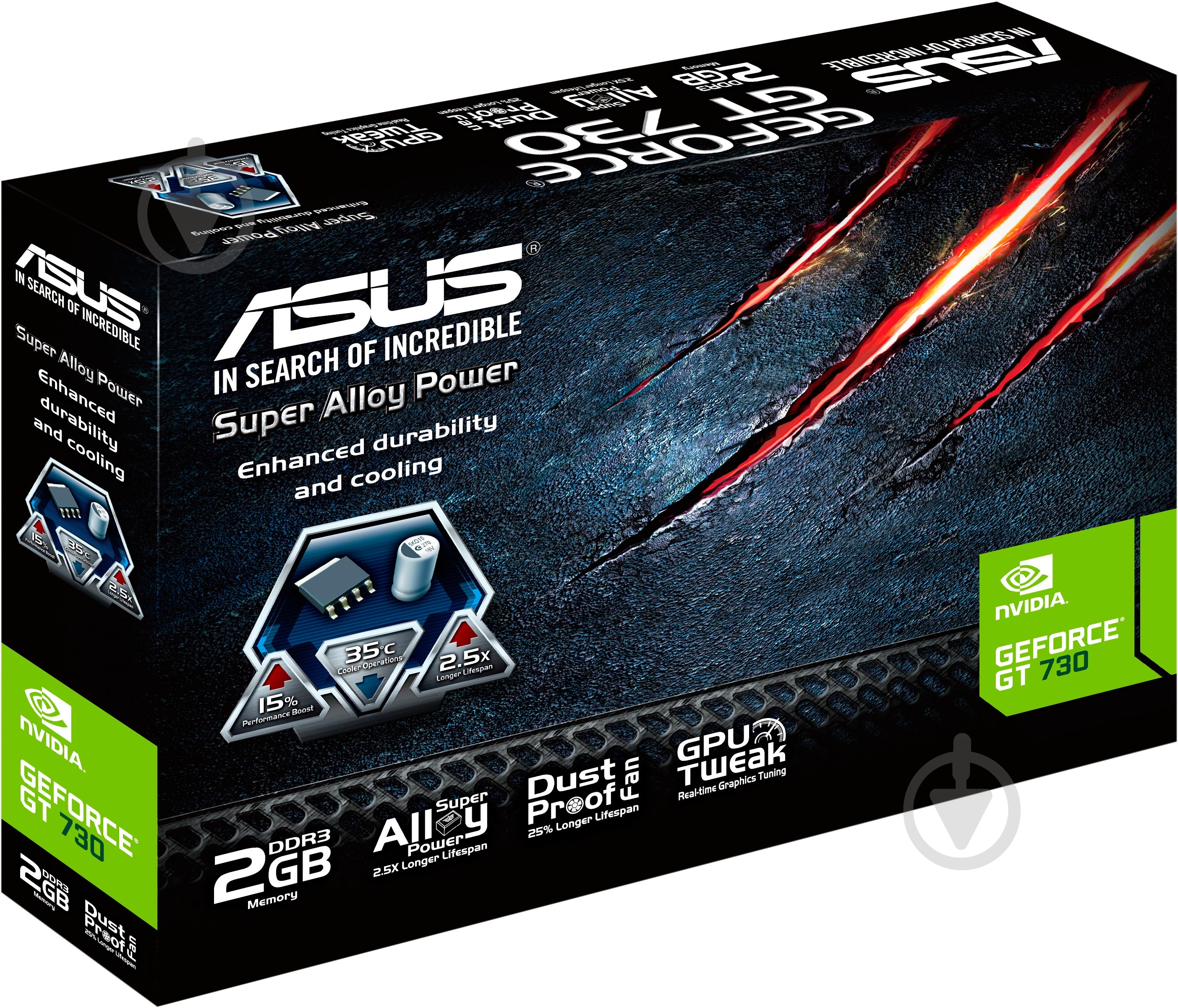 Відеокарта Asus GeForce GT 730 2GB DDR3 128bit (GT730-2GD3) - фото 3 Відеокарта Asus GeForce GT 730 2GB DDR3 128bit (GT730-2GD3) - фото 3
