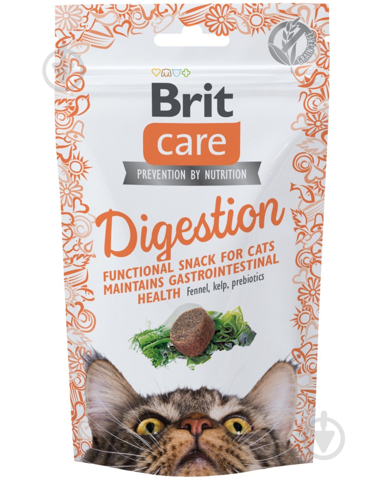Ласощі Brit Care Snack Digestion з тунцем 50 г - фото 1 Ласощі Brit Care Snack Digestion з тунцем 50 г - фото 1