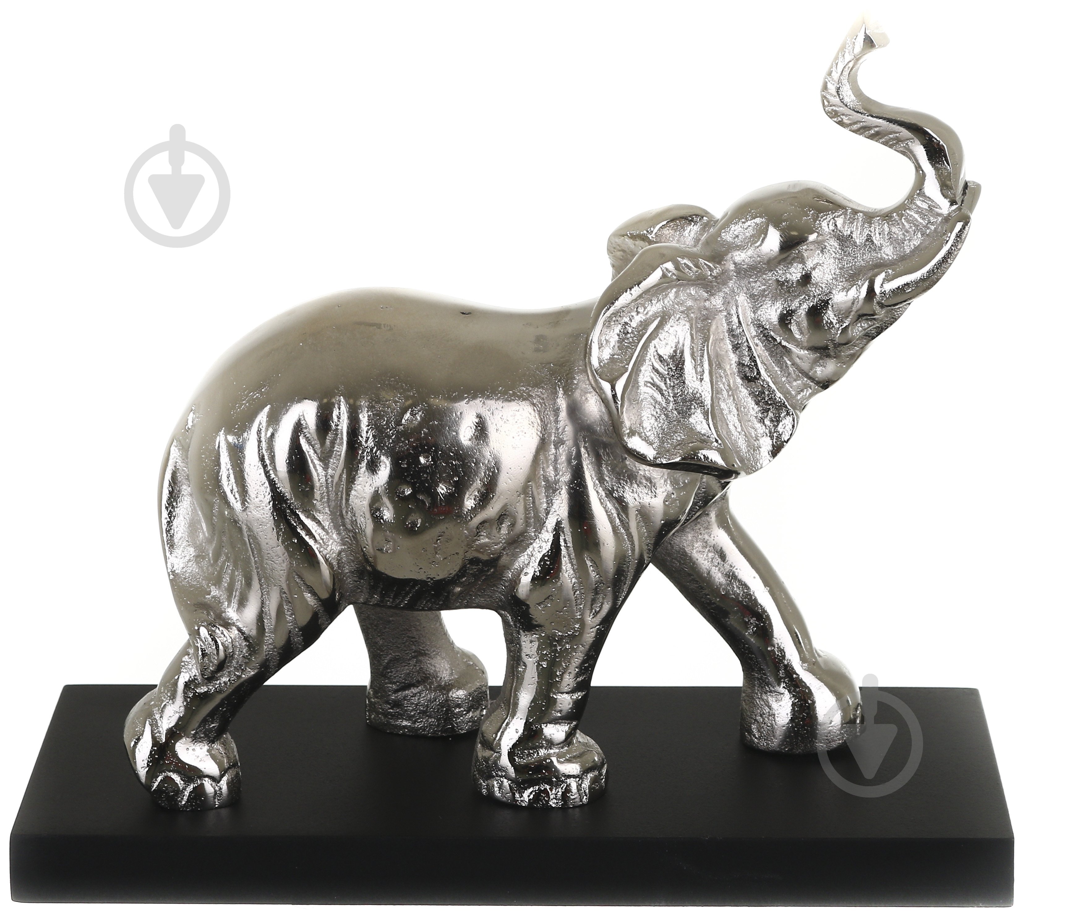 Статуетка слон на підставці 27,5х9,5х21,5 см чорно-сріблястий - фото 2
