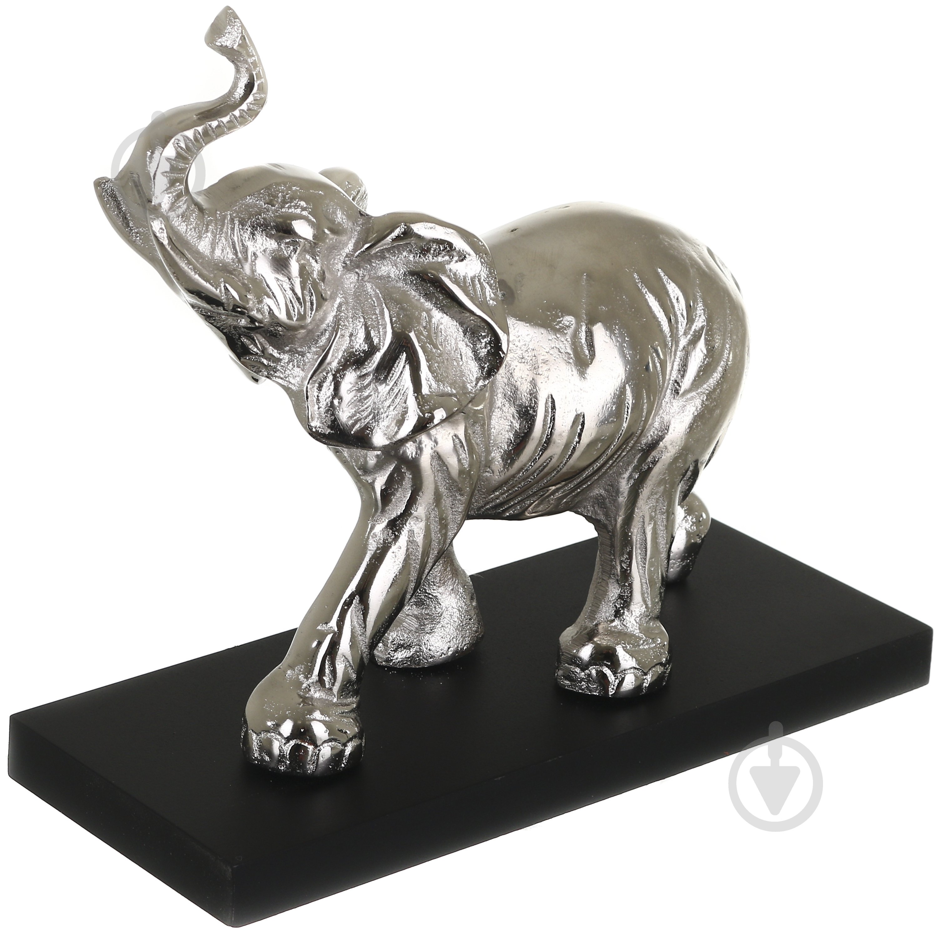 Статуетка слон на підставці 27,5х9,5х21,5 см чорно-сріблястий - фото 1